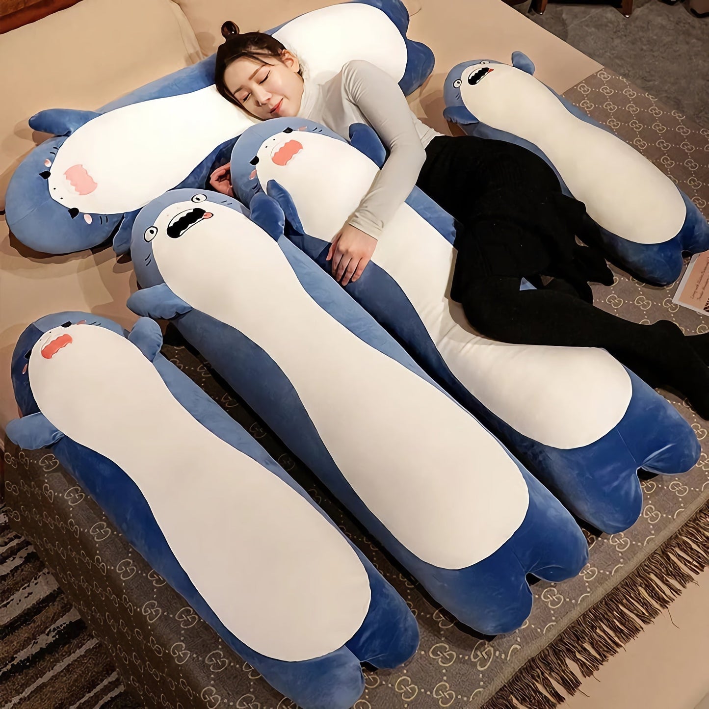 Mood Sharks, long plush sea friends