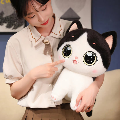 Cute kitten plush toy with large eyes