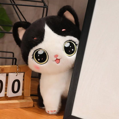 Cute kitten plush toy with large eyes
