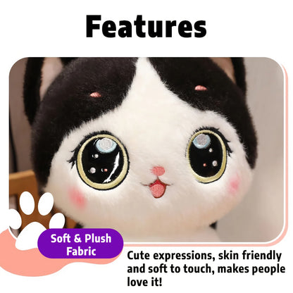 Cute kitten plush toy with large eyes