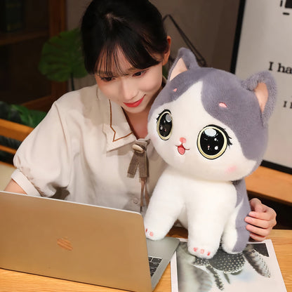 Cute kitten plush toy with large eyes