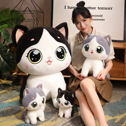 Cute kitten plush toy with large eyes