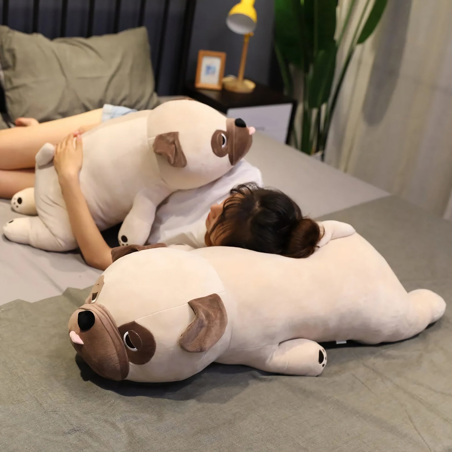 Lazy Pug Loaf Plush Toy